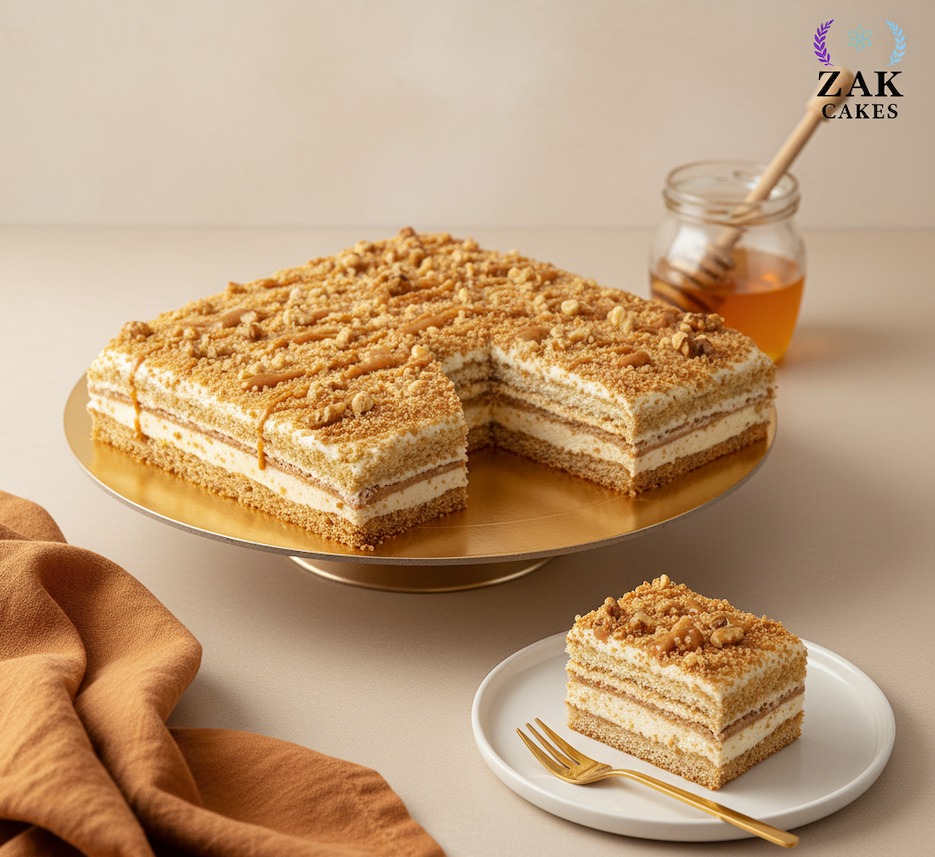 Tarta de miel y caramelo