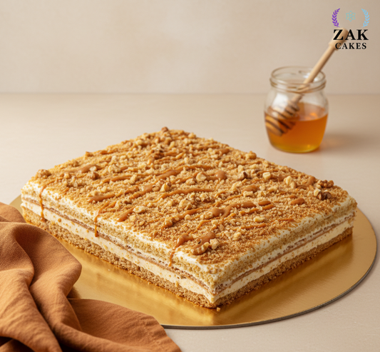 Tarta de miel y caramelo